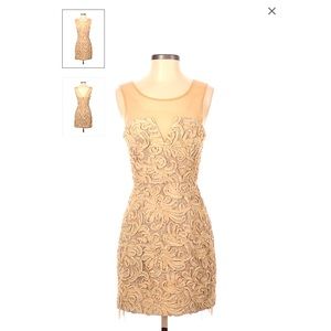 BCBG Maxazria Abigail Champagne color evening dress size 0 wedding or prom